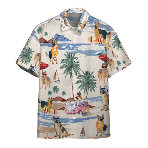 Gearhumans 3D German Shepherd Summer Beach Retro Custom Hawaiian Shirt