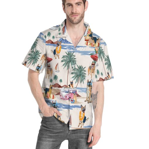 Gearhumans 3D German Shepherd Summer Beach Retro Custom Hawaiian Shirt - Image 4