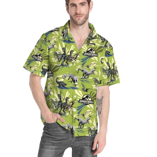 Gearhumans 3D J.P Jungle Rules Dinosaur Custom Hawaiian Shirt - Image 4