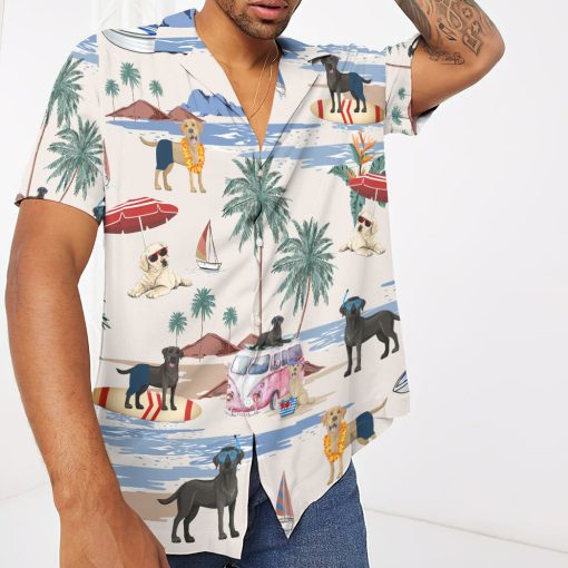 Gearhumans 3D Labrador Retriever Summer Beach Retro Custom Hawaiian Shirt - Image 3