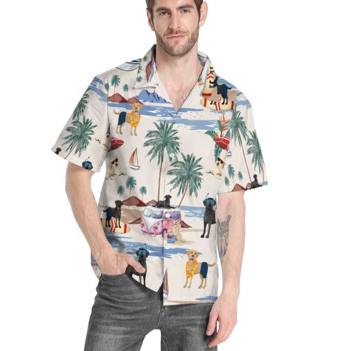 Gearhumans 3D Labrador Retriever Summer Beach Retro Custom Hawaiian Shirt - Image 4