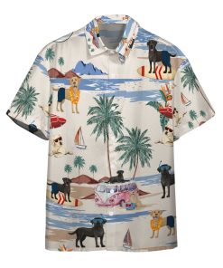 Gearhumans 3D Labrador Retriever Summer Beach Retro Custom Hawaiian Shirt