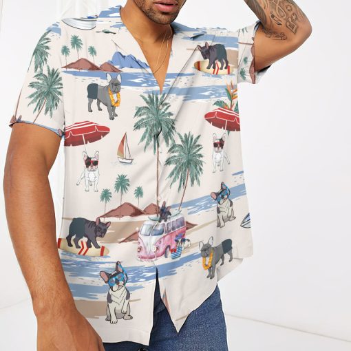 Gearhumans 3D French Bulldog Summer Beach Retro Custom Hawaiian Shirt 3 Gearhumans 3D French Bulldog Summer Beach Retro Custom Hawaiian Shirt - Image 3