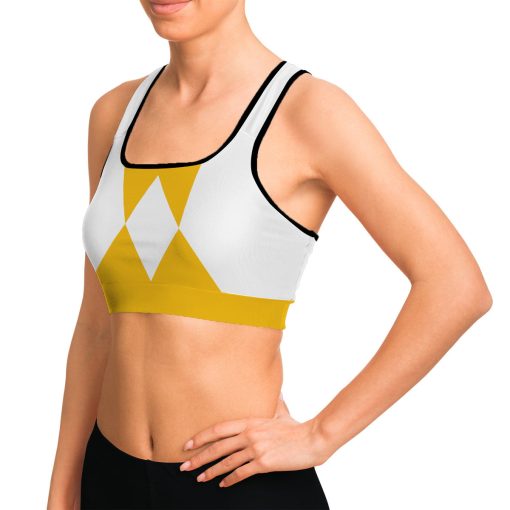 Gearhumans 3D Mighty Morphin Yellow Power Ranger Custom Sport Bra - Image 6