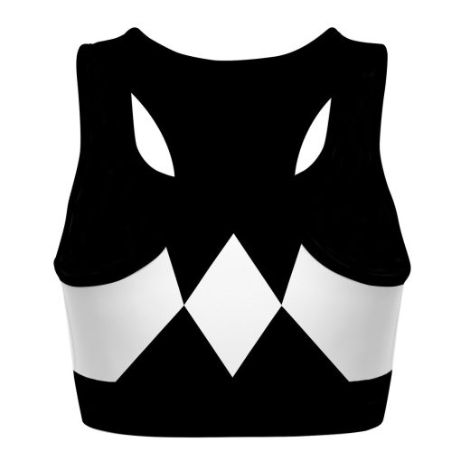 Gearhumans 3D Mighty Morphin Black Power Ranger Custom Sport Bra - Image 2