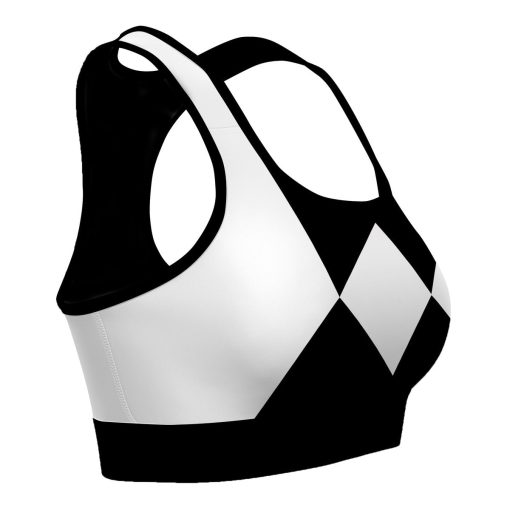 Gearhumans 3D Mighty Morphin Black Power Ranger Custom Sport Bra - Image 3