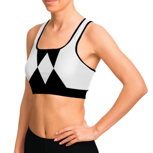Gearhumans 3D Mighty Morphin Black Power Ranger Custom Sport Bra - Image 6