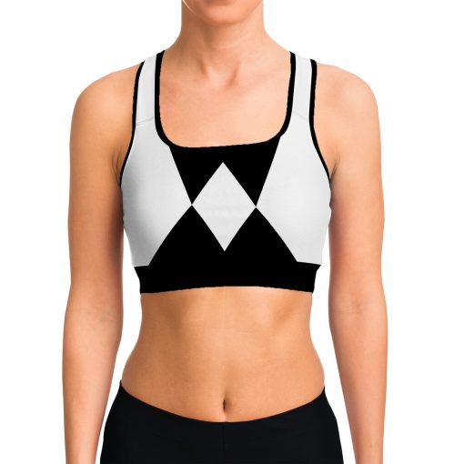 Gearhumans 3D Mighty Morphin Black Power Ranger Custom Sport Bra - Image 5