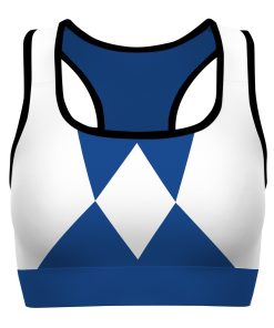 Gearhumans 3D Mighty Morphin Blue Power Ranger Custom Sport Bra