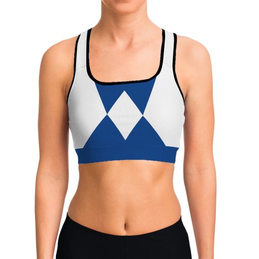 Gearhumans 3D Mighty Morphin Blue Power Ranger Custom Sport Bra