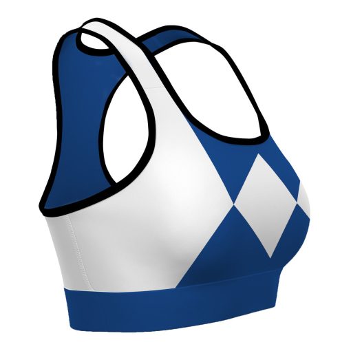 Gearhumans 3D Mighty Morphin Blue Power Ranger Custom Sport Bra