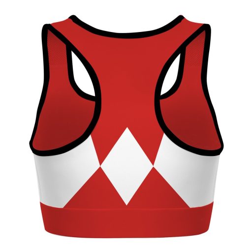 Gearhumans 3D Mighty Morphin Red Power Ranger Custom Sport Bra - Image 2