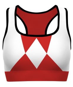Gearhumans 3D Mighty Morphin Red Power Ranger Custom Sport Bra