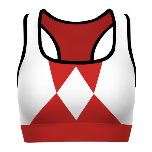 Gearhumans 3D Mighty Morphin Red Power Ranger Custom Sport Bra