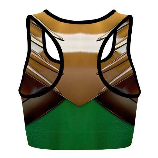 Gearhumans 3D Mighty Morphin Green Power Ranger Custom Sport Bra - Image 2