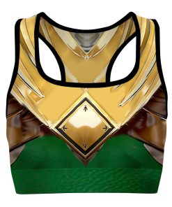 Gearhumans 3D Mighty Morphin Green Power Ranger Custom Sport Bra