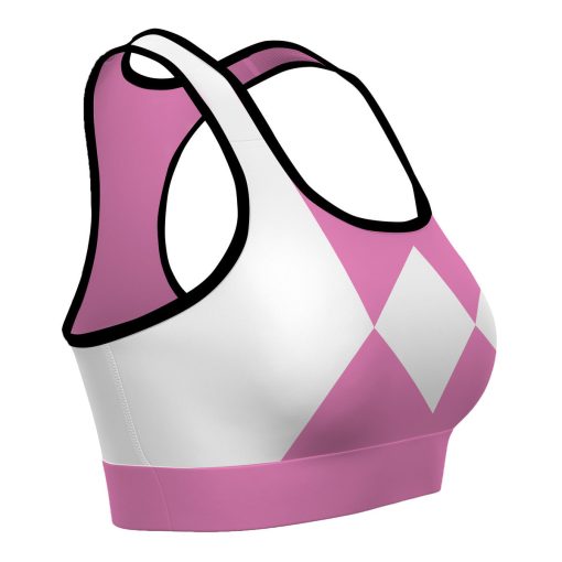 Gearhumans 3D Mighty Morphin Pink Power Ranger Custom Sport Bra - Image 3