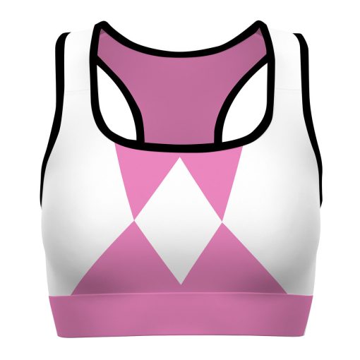 Gearhumans 3D Mighty Morphin Pink Power Ranger Custom Sport Bra