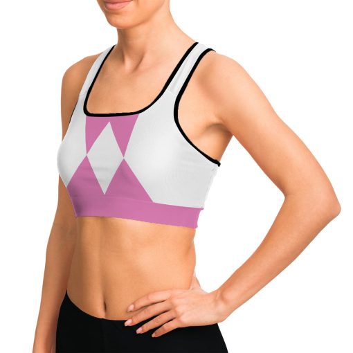 Gearhumans 3D Mighty Morphin Pink Power Ranger Custom Sport Bra - Image 6