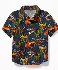Gearhumans 3D J.P Dinosaur Heads Custom Kid Hawaiian Shirt