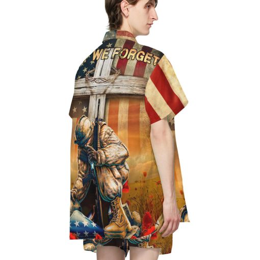 Gearhumans 3D Memorial Day Lest We Forget Veteran Custom Hawaiian Shirt - Image 4