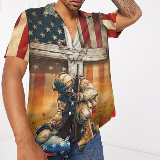 Gearhumans 3D Memorial Day Lest We Forget Veteran Custom Hawaiian Shirt - Image 3