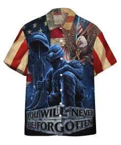 Gearhumans 3D Memorial Day You Will Never Be Forgotten Veteran Custom Hawaiian Shirt