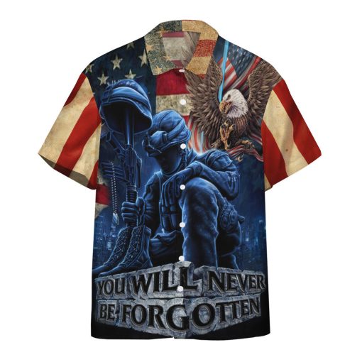 Gearhumans 3D Memorial Day You Will Never Be Forgotten Veteran Custom Hawaiian Shirt