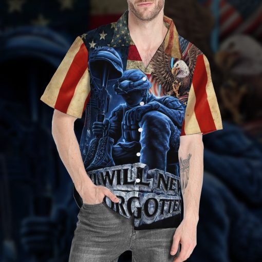 Gearhumans 3D Memorial Day You Will Never Be Forgotten Veteran Custom Hawaiian Shirt - Image 5
