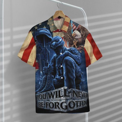 Gearhumans 3D Memorial Day You Will Never Be Forgotten Veteran Custom Hawaiian Shirt - Image 6