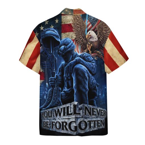 Gearhumans 3D Memorial Day You Will Never Be Forgotten Veteran Custom Hawaiian Shirt - Image 2