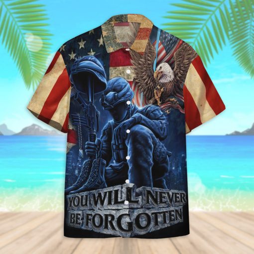 Gearhumans 3D Memorial Day You Will Never Be Forgotten Veteran Custom Hawaiian Shirt - Image 7