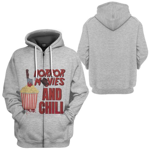 Gearhumans 3D Horror Movies And Chill Custom Tshirt Hoodie Apparel - Image 9