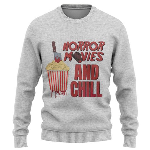 Gearhumans 3D Horror Movies And Chill Custom Tshirt Hoodie Apparel - Image 2