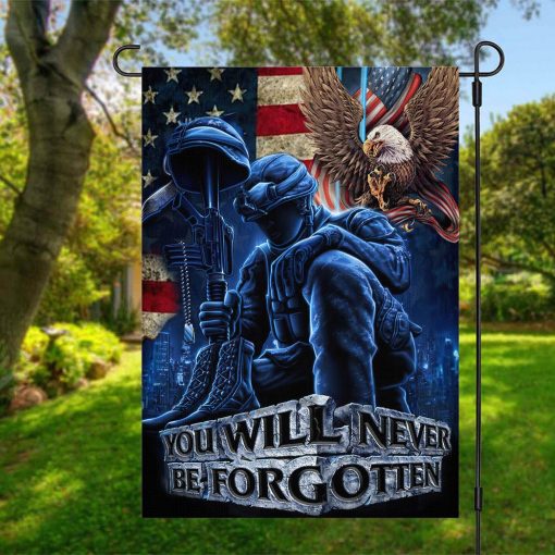 Gearhumans 3D Memorial Day You Will Never Be Forgotten Veteran Custom Flag - Image 4