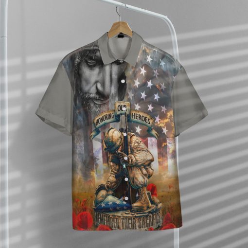 Gearhumans 3D Memorial Day Remember Their Sacrifice Veteran Custom Hawaiian Shirt - Image 7