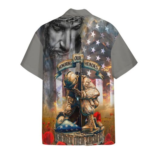 Gearhumans 3D Memorial Day Remember Their Sacrifice Veteran Custom Hawaiian Shirt - Image 2
