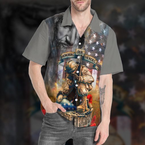 Gearhumans 3D Memorial Day Remember Their Sacrifice Veteran Custom Hawaiian Shirt - Image 5