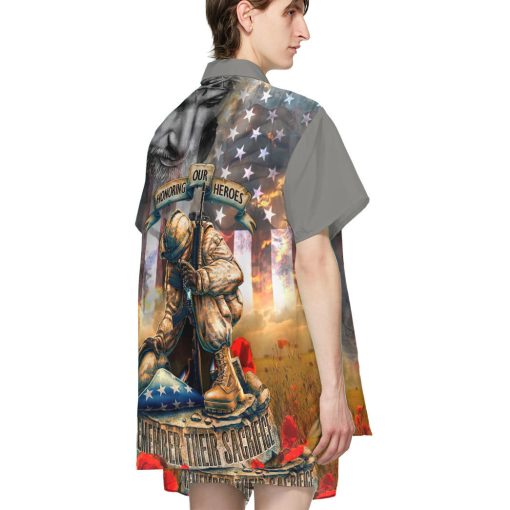 Gearhumans 3D Memorial Day Remember Their Sacrifice Veteran Custom Hawaiian Shirt - Image 4