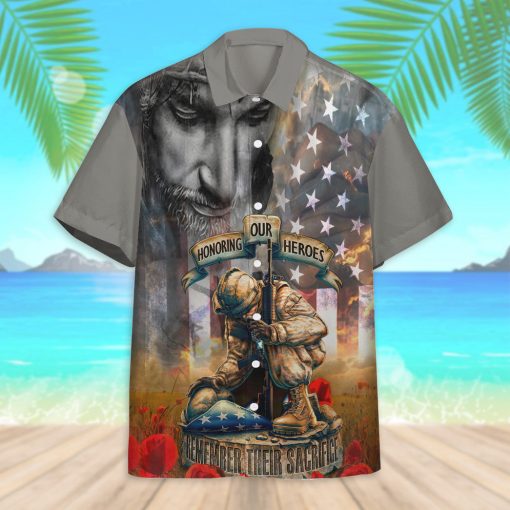 Gearhumans 3D Memorial Day Remember Their Sacrifice Veteran Custom Hawaiian Shirt - Image 6