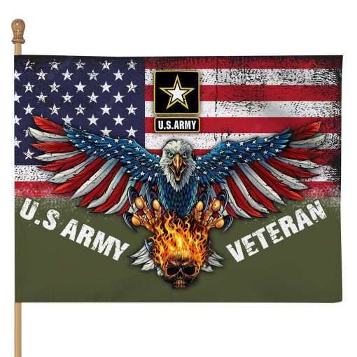 Gearhumans 3D Memorial Day US Army Veteran Custom Flag
