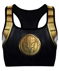 Gearhumans 3D Mighty Morphin White Power Ranger Custom Sport Bra