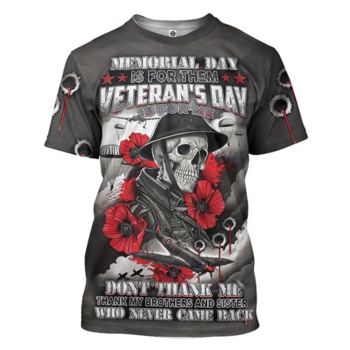 Gearhumans 3D Skull Memorable Day Custom Tshirt Hoodie Apparel - Image 3