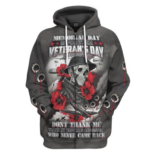 Gearhumans 3D Skull Memorable Day Custom Tshirt Hoodie Apparel - Image 4