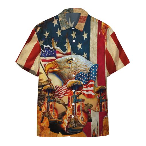 Gearhumans 3D Memorial Day We Will Never Forget Veteran Custom Hawaiian Shirt