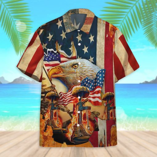 Gearhumans 3D Memorial Day We Will Never Forget Veteran Custom Hawaiian Shirt - Image 6