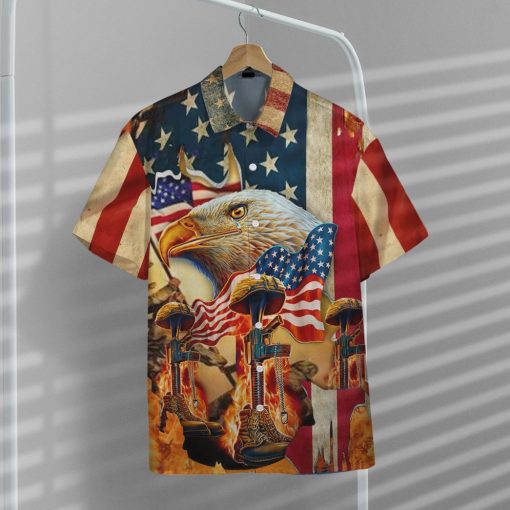 Gearhumans 3D Memorial Day We Will Never Forget Veteran Custom Hawaiian Shirt - Image 7