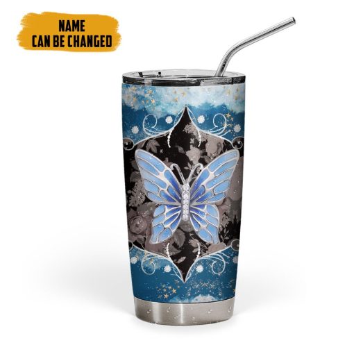 Gearhumans 3D Butterfly Jewelry Custom Name Tumbler