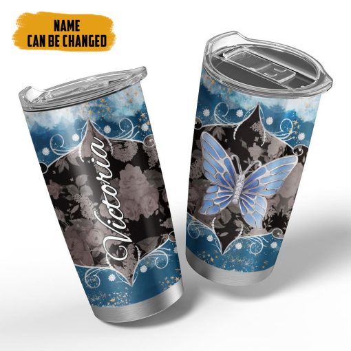 Gearhumans 3D Butterfly Jewelry Custom Name Tumbler - Image 3