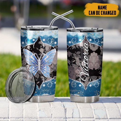 Gearhumans 3D Butterfly Jewelry Custom Name Tumbler - Image 9